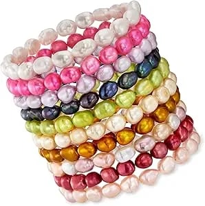 Ross-Simons 5-7mm Multicolored Cultured Pearl Jewelry Set: Ten Stretch Bracelets