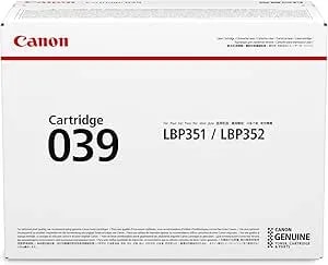 Canon Genuine 039 Black Toner Cartridge Compatible With LBP351dn, LBP352dn