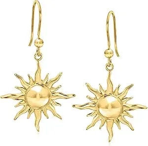 Ross-Simons Italian 18kt Gold Over Sterling Sun Drop Earrings