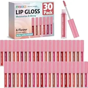 Azen 30 Pack Lip Gloss Bulk Set, Shimmery Lip Gloss For Women And Girls With Rich Varied Colors, Mothers Day Gifts For Women