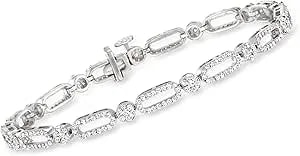 Ross-Simons 2.00 Ct. T.W. Pave Diamond Link Bracelet In 14kt White Gold