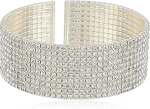 Anne Klein Classics Silvertone Crystal Cuff Bracelet