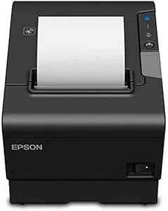 Epson Tm-t88vi Thermal Receipt Printer - Ethernet, Usb And Serial Interfaces, Black, Ps-180 Power Supply And Ac Cable (Renewed)