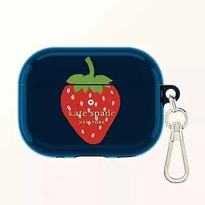 Kate Spade New York Airpods Pro Protective Case With Keychain Ring -Strawberry, Compatible With Airpods Pro 2nd / 1st Generation