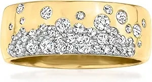 Ross-Simons 0.50 Ct. T.W. Scattered-Diamond Ring In 18kt Gold Over Sterling
