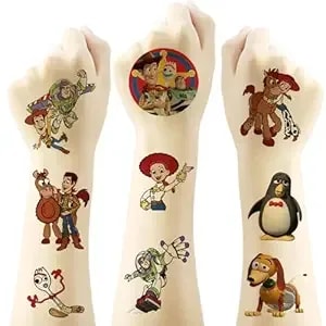 20pcs Toy Cartoon Story Temporary Tattoos For Teens Birthday Party Supplies, Party Favors Fake Tattoos Stickers,Birthday Decorations Party Game Activities Reward Gifts (G)