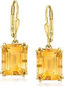 Ross-Simons 16.00 Ct. T.W. Citrine Drop Earrings In 18kt Gold Over Sterling