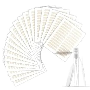 480 Pcs Double Eyelid Tape Breathable Double Eyelid Sticker Invisible Face Lifting Tape Strips Natural Lace Lid Sticker With Fork Rods Tweezers And Spray Bottle - 20 Sheets