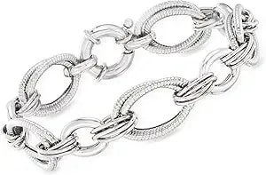 Ross-Simons Italian Sterling Silver Multi-Oval Link Bracelet
