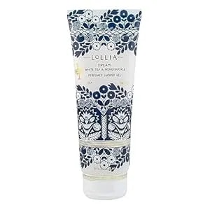 Lollia Dream Shower Gel, 8 Fl Oz, White Tea & Honeysuckle, Luxury Shea Moisture Hydrating Women'S Body Wash, Delicate & Relaxing Scented Bath Soap For Self Care