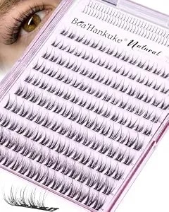 Natural Short Lash Clusters With Bottom Lash Clusters 8-14mm Wispy Eyelash Clusters C Curl Cluster Eyelash Extensions Diy Cluster Lashes For Clean Girl Daily Wear Individual Lashes With Thin Lash Band