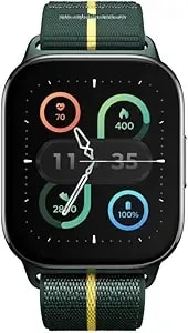 Motorola Moto Watch Fit, Fitness Tracker, Gps, Sleep Monitor, Black Dial & Green Band