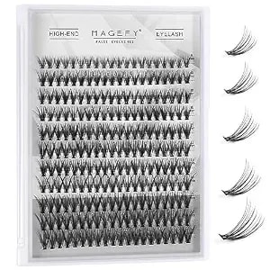 Magefy 220 Pcs Cluster Lashes 30d 0.07c Eyelash Clusters 9-13mm Individual Lashes Volume Long Diy Eyelash Extension Reusable Eyelashes Mixed Length