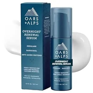 Oars + Alps Overnight Renewal Face Serum, Serum For Face, Reduce Fine Lines And Wrinkles, Hydrating Skin Care With Anti-Aging Peptides, 0.7 Fl Oz