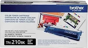 Brother Genuine Standard Yield Toner Cartridge, tn210bk, Replacement Black Toner, Page Yield Up To 2,200 Pages, tn210