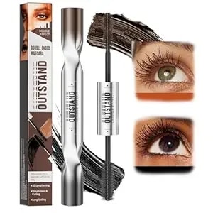 Double-Ended Black & Brown 2-In-1 Mascara, Lengthening Volumizing For Natural Curled Lashes, Lightweight Comfortable Wear No Smudge