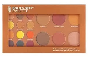 Black Radiance Bold & Sexy Palette, 18 Shades For Eyes & Face, Matte, Glitter & Pearl Finishes, Includes Contour, Blush & Illuminators - Melanin Collection