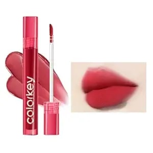 Colorkey Airy Velvet Lip Tint, Matte Finishs, Longwear Rich Lip Colors, Non-Sticky, Creamy Soft Texture, Waterproof Lip Stain, Matte Hydration, Non-Drying. Velvety Finish (r666 Colorkey Red, 3g)