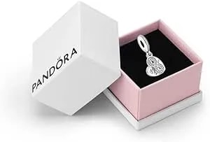 Pandora Forever Friends Heart Dangle Charm - Compatible With Pandora Moments - Gift For Her - Made With Sterling Silver & Cubic Zirconia - With Gift Box