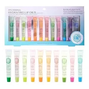 12pc Hydrating Lip Oils -Essential Oil Infused Lip Gloss Lip Oil Collection - Multi-Benefit Lip Care, Safe And Non-Toxic Lip Gloss Gift Set