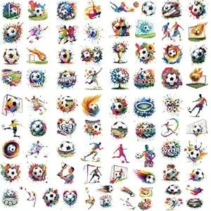 10 Sheets Soccer Temporary Tattoos For Kids, Soccer Sport Ball Themed Birthday Party Decorations Favors Supplies, Cute Cartoon Football Sports Game Player Tattoo Sticker Gifts For Girl Boys q855