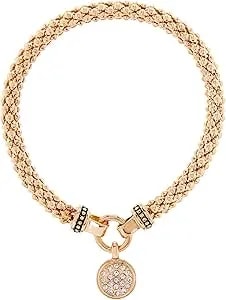 Nine West Women'S Crystal Circle Stretch Bracelet Gold Tone