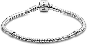 Pandora Jewelry Iconic Moments Snake Chain Charm Sterling Silver Bracelet, 7.1"