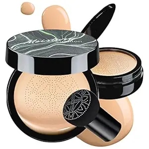 Mushroom Head Air Cushion Cc Cream - Tattoo Cover Up Bb Cream Foundation Makeup Moisturizing Concealer Long-Lasting, Cushion Foundation Full Coverage Self Adjusting (Natural)