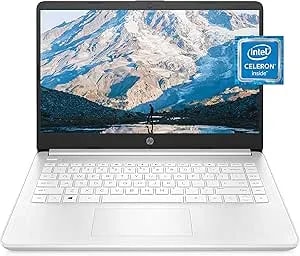 Hp 14 Laptop, Intel Celeron n4020, 4 Gb Ram, 64 Gb Storage, 14-Inch Micro-Edge Hd Display, Windows 11 Home, Thin & Portable, 4k Graphics, One Year Of Microsoft 365 (14-dq0040nr, Snowflake White)