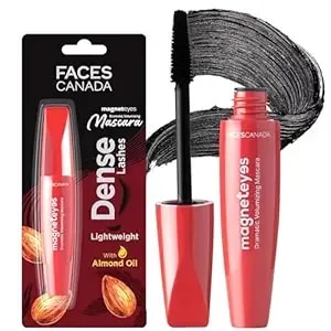 Facescanada Volumizing Mascara - Lightweight Formula With Almond Oil For Nourished, Dense & Fuller Looking Lashes - Smudge Proof, Long Lasting Eye Makeup - 0.32 Fl Oz (9.5ml)