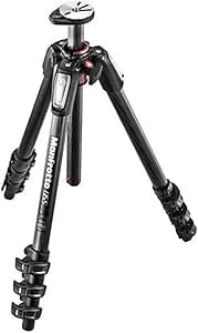 Manfrotto 055 Carbon Fiber 4-Section Tripod With Horizontal Column (MT055CXPRO4),Black