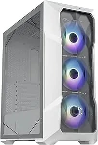 Cooler Master TD500 Mesh V2 White Mid-Tower Case, Polygonal Mesh, 3X 120mm ARGB Fans, USB Gen 2 Type C