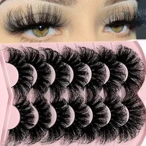 Ifsowdra 25mm Lashes Fluffy 3d Big Dramatic Lashes Strip Volume Soft Faux Mink Fake Eyelashes 25 Mm Long False Strips Eyelash Pack