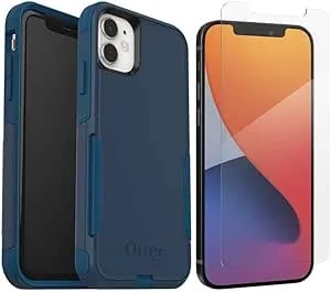 Otterbox Commuter Series Case For Iphone 11 (Only) - With Zagg Glass Elite+ Clear Screen Protector - Non-Retail Packaging - Bespoke Way (Blazer Blue/Stormy Seas Blue)