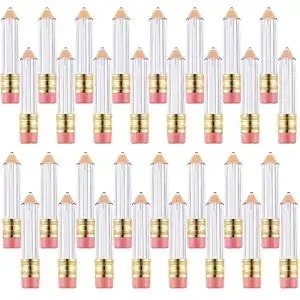 Blulu 48 Pcs Pencil Lip Gloss Tubes Bulk, 5 Ml Empty Lip Gloss Containers, Cute Refillable Lips Balm Tubes For Graduation Party Favors, End Of School Year, Back To School Teacher Appreciation Gifts