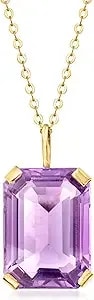 Ross-Simons 7.50 Carat Amethyst Pendant Necklace In 10kt Yellow Gold. 16 Inches