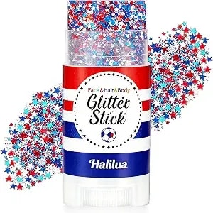 Patriotic 4th Of July Body Glitter Stick,Sparkle Red White And Blue Hair Face Glitter For Independence Day 250 Anniversary Party,4th Of July Outfits And Decorations For Women Kids, Memorial Day