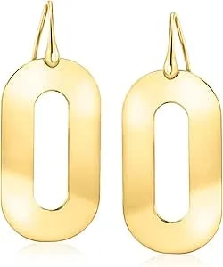Ross-Simons Italian 18kt Gold Over Sterling Oval Drop Earrings