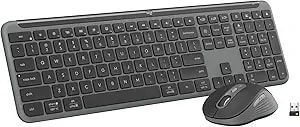 Logitech mk955 Signature Slim Wireless Keyboard And Mouse Combo, For Larger Hands, Quiet Typing And Clicking, Switch Across Three Devices, Bluetooth, Multi-Os, For Windows And Mac