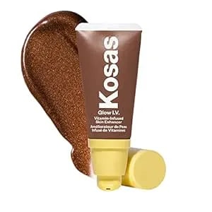 Kosas Glow I.V. Skin Illuminating Enhancer – Vitamin-Infused Liquid Highlighter, Hydrating Glow Primer, Lightweight Face Illuminator, Energize