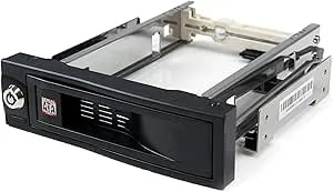 Startech.Com 5.25in Trayless Hot Swap Mobile Rack For 3.5in Hard Drive - Internal SATA Backplane Enclosure - Lockable Drive Bay , TAA (HSB100SATBK)