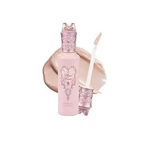 Flower Knows Midsummer Fairytales Liquid Highlighter,Silver Glitter Highlighter Makeup,Shimmer Face & Body Illuminator,Blendable & Long-Lasting Face Highlighter For All Skin Tones(01 Moonlight Swing)