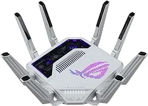 ASUS GT-BE19000AI Tri-Band Wifi 7 (802.11be) AI Gaming Router, 320MHz Bandwidth & 4096-QAM, MLO, Dual 10G Ports, AI Game Boost, Gaming Network, Aura RGB, Aimesh Support, Guest Network Pro