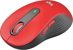 Logitech Signature m650 L Full Size Wireless Mouse - For Large Sized Hands, 2-Year Battery, Silent Clicks, Customizable Side Buttons, Bluetooth, For Pc/Mac/Multi-Device/Chromebook - Classic Red