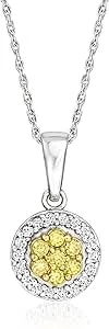 Ross-Simons 0.40 Ct. T.W. Yellow And White Diamond Pendant Necklace In Sterling Silver. 18 Inches