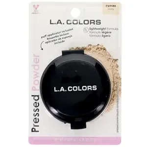 La Colors Pressed Powder Compact – Matte Shine Control Face Powder With Mirror & Applicator – Smooth Natural Finish – Ivory
