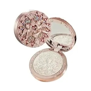 Flower Knows Little Angel Embossed Highlighter - Moonlight White Highlighter Powder,Long-Lasting Moonlight Glow,Creamy White&Subtle Warm Shimmer,Velvet & Weightless Finish(l03 Chanting Anthem)