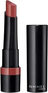 Rimmel Lasting Finish Matte Lipstick - All-Day Intense Lip Color With Exclusive Ruby And Diamond Complex - 180 Blushed Pink, .14oz
