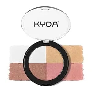 Kyda Eye & Cheek Palette, Eyeshadow And Highlighter Makeup Mothers Day Gift, 4-In-1 Glow Face Palette For Women, Multiuse Blush, Highlighting Eye & Cheek Pallet For Mature Skin