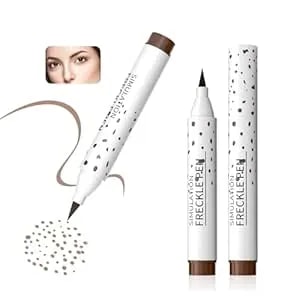 Freckle Pen, Natural Lifelike Fake Freckles Waterproof & Long-Lasting, Soft Dot Sopt Pen Quick Dry For Effortless Sunkissed Makeup (Light Brown)